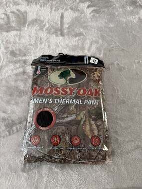Mossy Oak Men's Thermal Pant Cotton Blend Soft Waffle Fabric Black Size Small